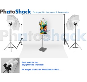 Complete Cool Light (700w) Package with Umbrella Set + 6m backdrop